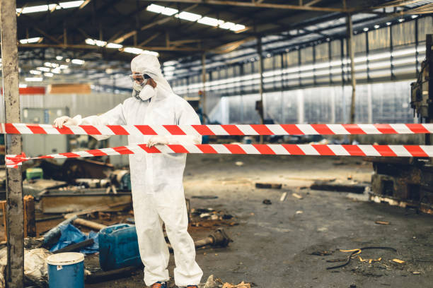 Professional Biohazard technician working in Orient, NY